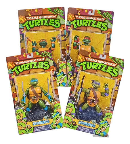 Tortugas Ninja Classic Collection 90s Set De 4 Tmnt Newr