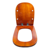 Asiento Inodoro Madera Maciza Cedro Inox. Compatible C/ Bari