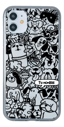 Funda Para iPhone Perritos Mascota Patrón  Comic Nombre