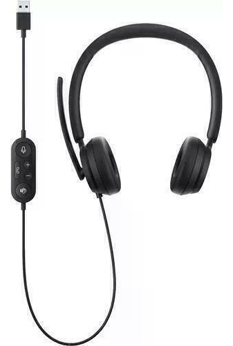 Headset Com Fio Usb Moderno Preto Microsoft