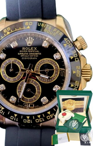 Relogio Rolex Daytona Preto Dourado Cravej B Eta 2840 Caixa 