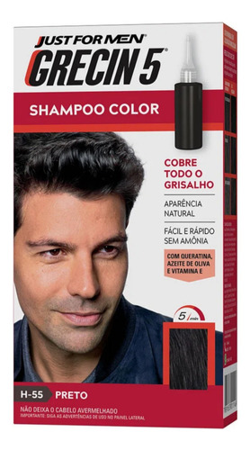 Grecin 5 Shampoo Tonalizante Preto H-55 60ml - Envio Em 24h