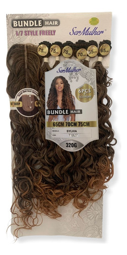 Cabelo Ondulado Sylvia Entrelace Com Top Closure 75cm 320g