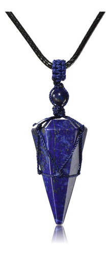Pesoenth Collar De Lapislázuli De Cristal De Cuarzo Azul, .