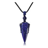 Pesoenth Collar De Lapislázuli De Cristal De Cuarzo Azul, .