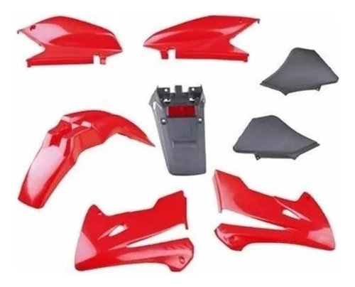 Kit De Plasticos Xr 250 Tornado 9 Piezas Rojo Negro Jm Motos