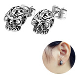 Aretes Craneo Calavera Hombre Punk Rock  Gotico Vintage