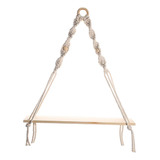 Boho Macrame Estante De Madera Tapiz Flotante Colgador De