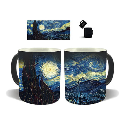 Taza Mágica Cerámica Noche Estrellada 11oz Van Gogh Cambia Color Calor | Meses sin interés