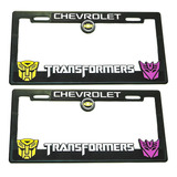  Portaplacas Premium Chevrolet Transformers Juego 2 Piezas
