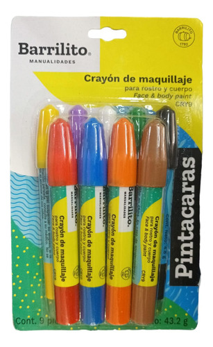 Crayón De Maquillaje Pintacaras Barrilito Con 9 Piezas