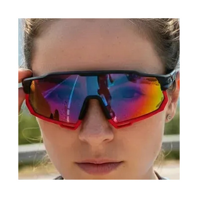 Gafas Lentes Deportivos Polarizados Para Ciclismo Correr Trotar Sendero Caminar Manejar Proteccion Rayos Uv Rojo Con Marco Negro Varilla De Goma Unisex Hombre Y Mujer Mejoracion De Vision Marca Ryscom | Envío gratis