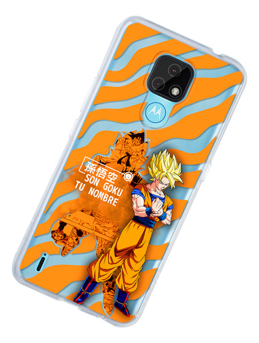 Funda Para Motorola Dragon Ball Z Goku Ssj Con Tu Nombre