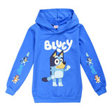 Bluey Familia Y Amigos Sudadera Con Capucha Niño Azul