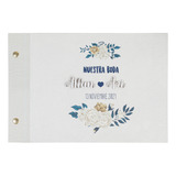 Album De Boda Para Fotos Y Firmas - Mod. Flores Blue