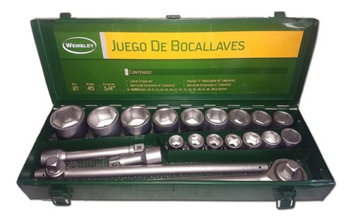 Juego De Bocallaves 3/4  Wembley 19 A 50mm Caja Chapa 0180