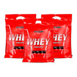 3x Nutri Whey Refil Isolado 907g - Integralmedica - Sabor Morango