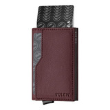 Billetera De Hombre Vulkit Tarjetero Minimalist Bordo Oscuro