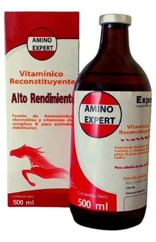 Suero Para Caballos Amino-expert Alto Rendimiento 500ml 