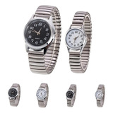 Relojes Pulsera Elastizados Metal Blanco Negro Por Mayor X 5