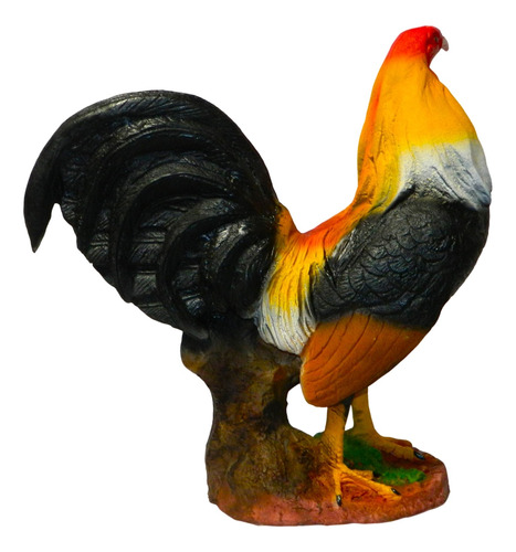 Gallo Giro, De Pelea, Figura De Resina, 49x46cms 