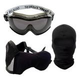 Oculos Airsoft Ca Mascara Meia Face Balaclava Militar