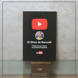 Cuadro Placa Youtube 15x20 Premio Boton Rojo Personalizado