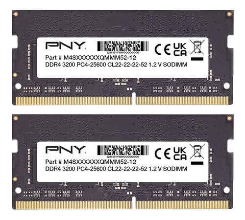 Memoria Ram Pny Performance, 16gb(2x8gb) Ddr4 3200mhz Sodimm