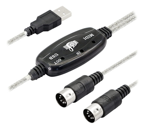 Adaptador De Cable Usb Midi, A Macho A Midi Din Con Led Para