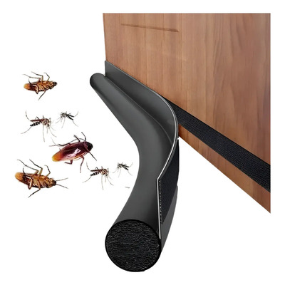 Tira Guardapolvo Puerta Cubre Cinta Adhesivo Burlete Polvo Color Negro Cuero Sintetico | MercadoLibre