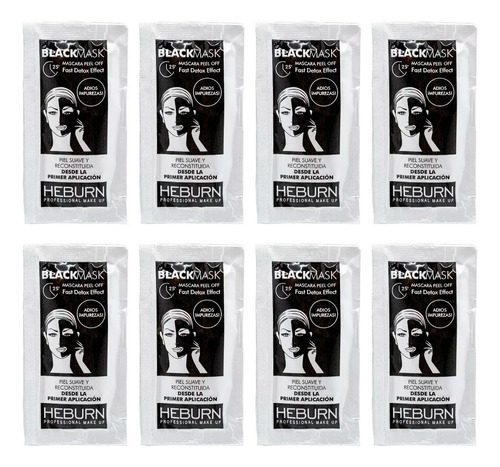 Heburn Mascara Facial Black Mask Kit Set X 6 Unidades 6gr