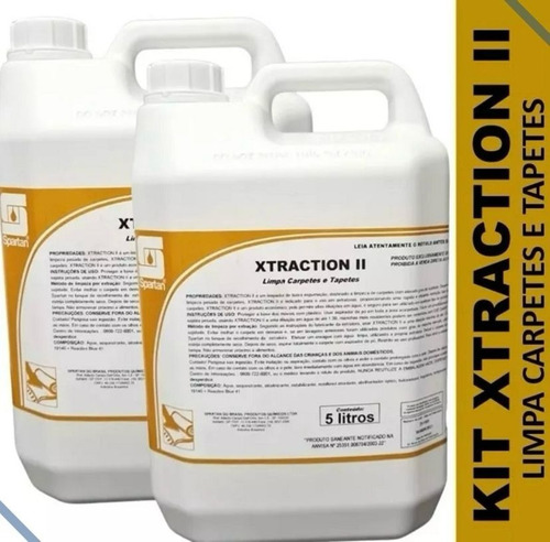 Kit 2 Xtraction Ii 5 Litros- Spartan Limpa Carpetes Tapetes