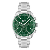 Lacoste Boston - Cronógrafo Hombre 42mm Plateado