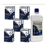 Kit 1 Shampoo + 5 Sabonete Clorexidina Anti Seborreia