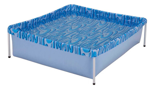 Piscina Infantil 400 Litros Lona Pvc Quadrada Crianças Mor