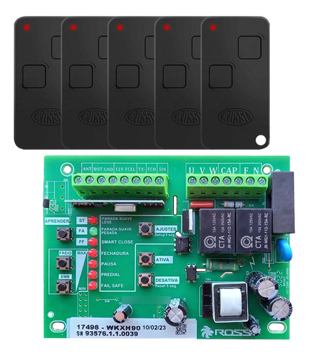 Placa Central Comando Portão Rossi Wkxh90 Sistema Hall 5 Ntx