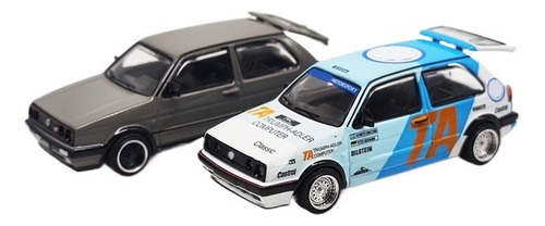 Modelo De Coche Pop Race 1:64 Golf Gti Mk2 Fundido A Presión