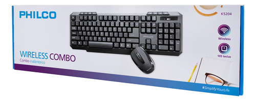 Kit Inalambrico Teclado + Mouse Philco