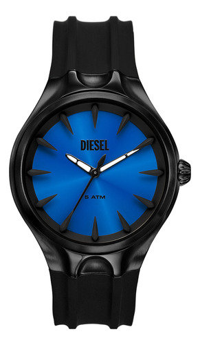 Reloj Hombre Diesel Dz2203 Streamline Correa Negro Bisel Negro Fondo Azul
