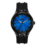 Reloj Hombre Diesel Dz2203 Streamline Correa Negro Bisel Negro Fondo Azul