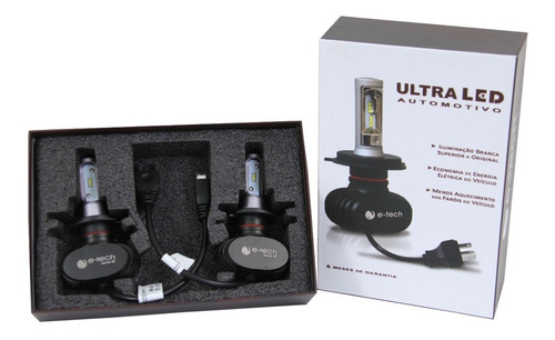 Kit Ultraled Etech 12000 Lumêns  8000k Farol Alto E Baixo 