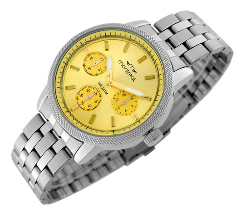 Reloj Montreal Mujer Ml1265 Malla De Acero Agujas Luminosas