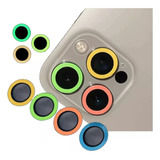 Protector De Camara Para iPhone 15 Mica Neon De Cristal