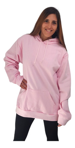 Buzo De Mujer Con Capucha Hoodie Frizado Canguro Algodon