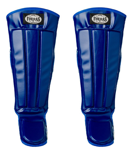 Caneleira Muay Thai Mma Kickboxing Anatômica Fheras Azul