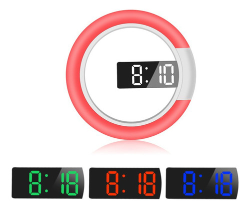 Popular Reloj De Pared Hueco Con Espejo Led Multifuncional C