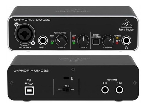 Behringer Umc22 Interface Usb 2x2 Placa  Sonido Audio Umc