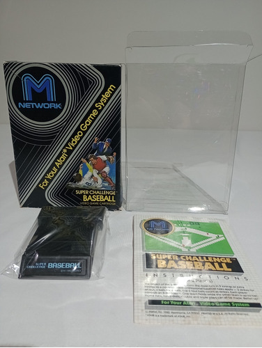 Atari 2600 Baseball En Caja, Juego, Manual Y Protector 