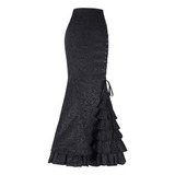  Falda Larga Gotica Vintage Jacquard Victoriana Steampunk