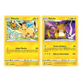 Kit Cartas Pokémon Tcg Pikachu Raichu Tempestade Prateada 